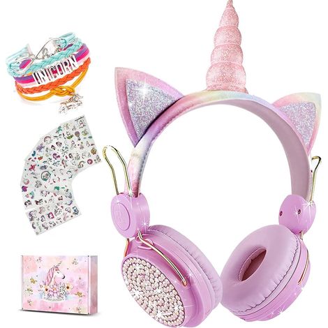 Casque Enfant Sans Fil Bluetooth avec Éclairage LED, Limitation Volume 85dB, Micro Intégré, Bandeau Réglable, pour PC/iPad/Étude/Voyage/Cadeau (1/5)