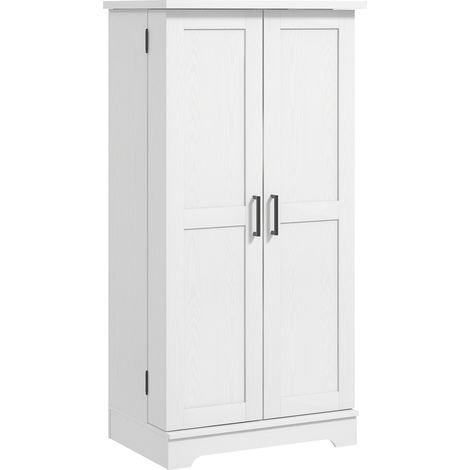 Buffet cuisine armoire 5 niveaux portes étagères réglables 60x40x120 cm crème