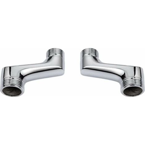 Raccord de douche coud de comptoir 2 pices, rducteur de coude en laiton, bras pivotant rglable, raccordement coud de comptoir mural, connexion dcale G3/4 G1/2, Chrome (1/4)