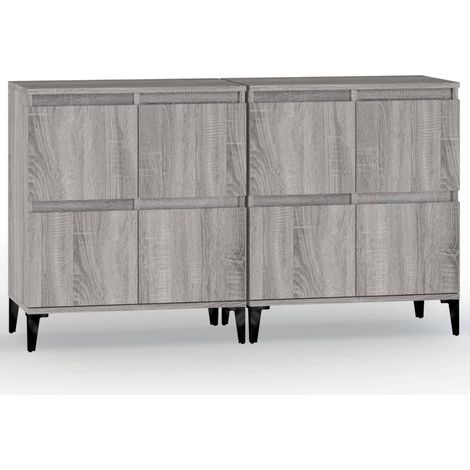 Credenza buffet cassettiera mobile contenitore organizer cucina soggiorno soggiorni set da 2 sonoma 60 x 35 x 70 cm pannelli compositi grigio 020036965