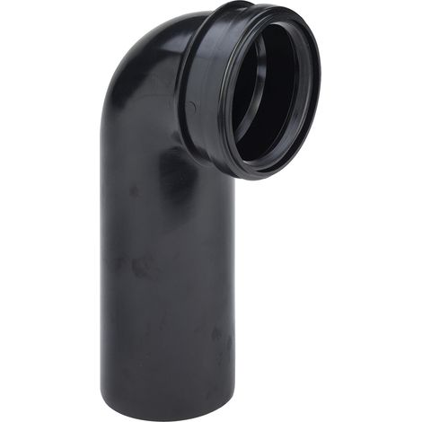 WC Anschlussbogen 3816 in DN90 x 100mm Kunststoff schwarz (1/4)