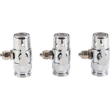 Vanne Dérivation Robinet Évier G1/4 Haute Température Adaptateur Universel 3 Pièces (1/4)