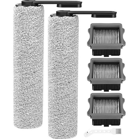 FOREHILL 6 Rouleau de Brosse Rechange et Filtre Accessoires pour Tineco Floor One S5/S5 Pro/S5/S5 Pro 2 pour Aspirateurs Secs et Humides,3 Filtres,2 Rouleaux Brosse,1 Brosse Nettoyage(No pour S5 Combo (1/5)