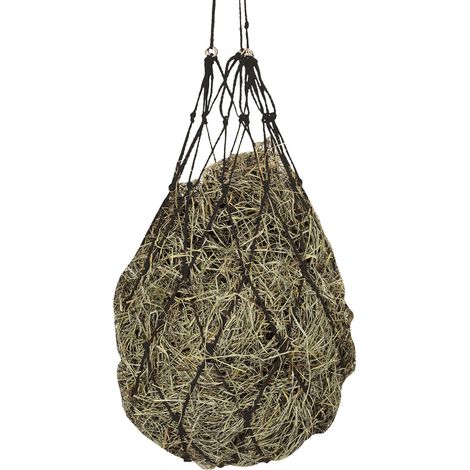 Filet à foin grandes mailles noir – Conçu pour chevaux – Permet une alimentation naturelle – Capacité optimale pour ration journalière – Kerbl
