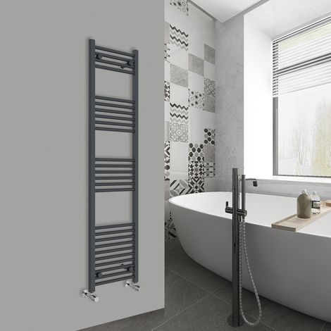 WarmeHaus Straight Anthracite Bathroom Ladder Radiator 1600x400mm (1/5)