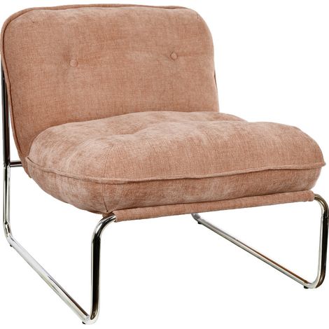 Fauteuil en tissu pieds chrome - Terracotta - Basil (1/5)