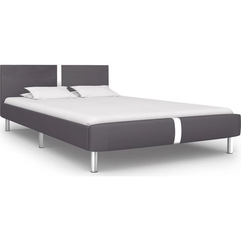 Bettgestell Grau Kunstleder 140 x 200 cm (1/5)