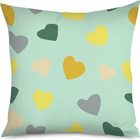 Housse de coussin cœurs sur fond violet, mystique (1/5)