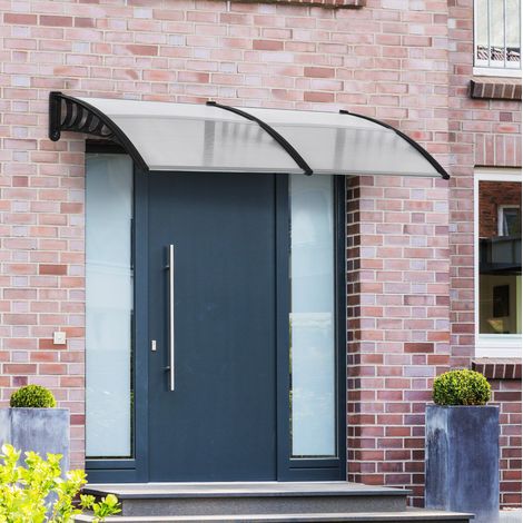 Auvent de porte transparent en aluminium, entrée HAVRYA (1/3)