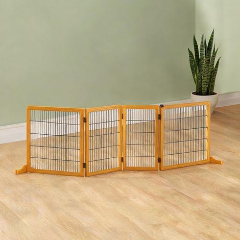 Barrière pour animaux gelb en kiefernholz Stahl 432 x 36 x 70 cm (1/5)