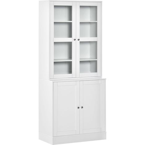 Libreria alta con porta in vetro 76 x 40 x 178,5 cm MDF bianco HOMVRA (1/5)
