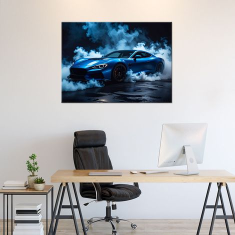 Wandbild Blauer Sportwagen 60x40 (1/4)