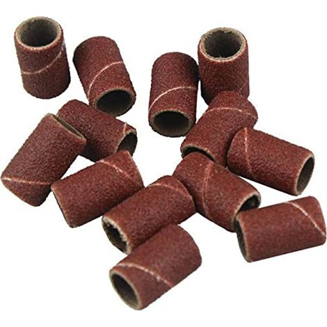 Lot de 100 bandes abrasives pour ponceuse à ongles, grain 80 avec kit rotatif 2 mandrins - Grits