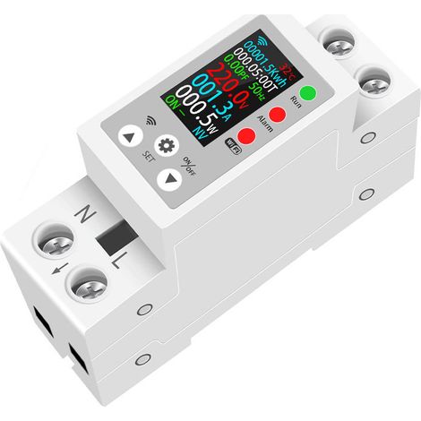 WLAN-Stromzähler für DIN-Schiene – Messung von Spannung, Strom und Leistung, Digitalanzeige, Fernsteuerung über Smartphone mit Tuya, kompatibel mit Alexa und Google Home-lsw (1/4)