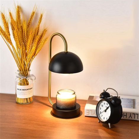 Scaldacandele elettrico a intensità regolabile con timer per casa, ufficio, camera da letto, soggiorno, idea regalo (con timer, nero) (1/5)