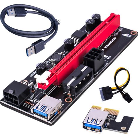 1 câble d'extension PCI-E, adaptateur USB 3.0 vers PCIe 1x vers 16x, pour carte graphique (1/5)