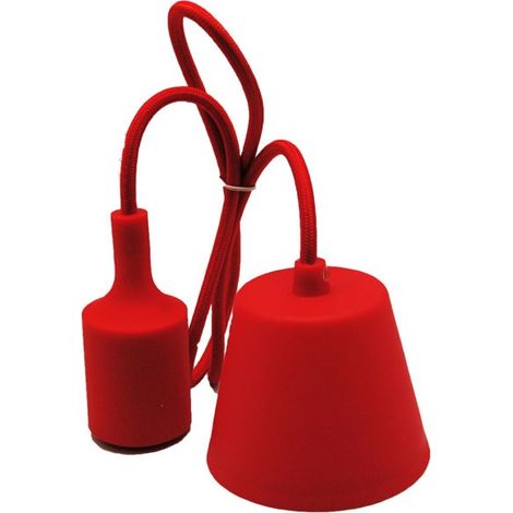 Portalámparas, cable y florón de silicona (12 colores) Rojo (1/2)