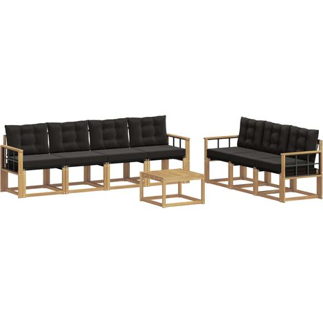 Outdoor-Sofagarnitur 8 stk. 7-Sitzer Weiß und Schwarz vidaXL (1/5)