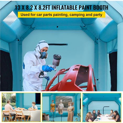 Cabine Peinture Voiture 4x2,5x2,5m, Tente Pulvérisation Gonflable Garage Tissu Oxford 210D PVC Souffleur Gonflage 680W Souffleur Ve… (1/5)