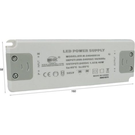 Alimentatore Trasformatore CV 40W 24V 1,67A Super Slim Solo 19mm Spessore (1/3)