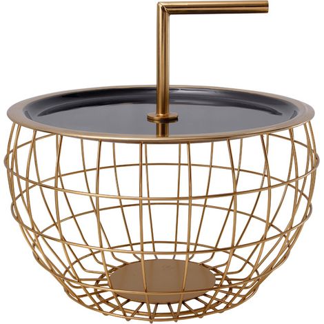Tavolino Art Deco 555 in metallo con maniglia (1/3)