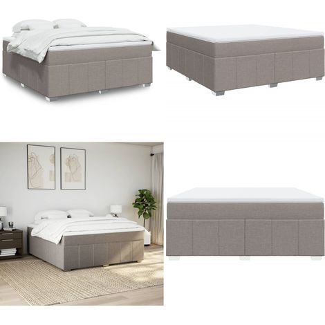 vidaXL Sommier à lattes de lit avec matelas Taupe 180x200 cm Tissu (1/5)