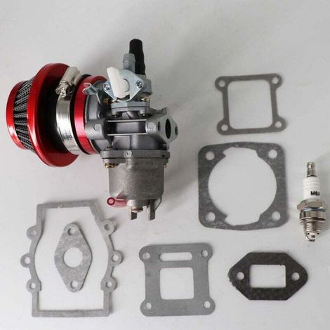 Carburateur de rechange pour scooter mini pocket bike dirt bike avec moteur 47cc 49cc 2 temps avec filtre à air et joint et bougie (1/5)