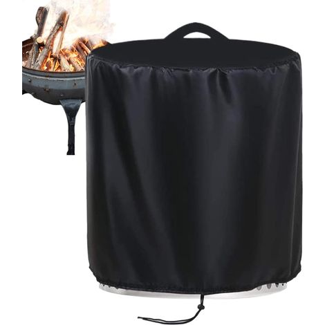 Matériau du produit : tissu Oxford haute densité 210D housse ronde pour brasero protection extérieure étanche et anti-poussière pour brasero et cheminée de terrasse verticale au bois. (1/5)
