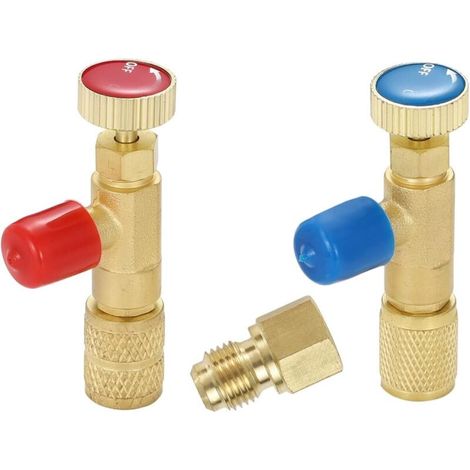 R22/R410 charging valve, refrigerant safety adapter, 1/4" male to 5/16" female connector (1/4)