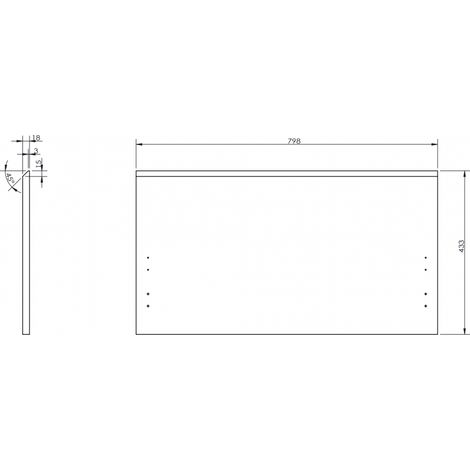 Mexen Rivel frontale scanalato per corpo mobiletto bagno 80 x 43,5 cm, bianco opaco - 91A20-0800-470-1-01 (1/2)