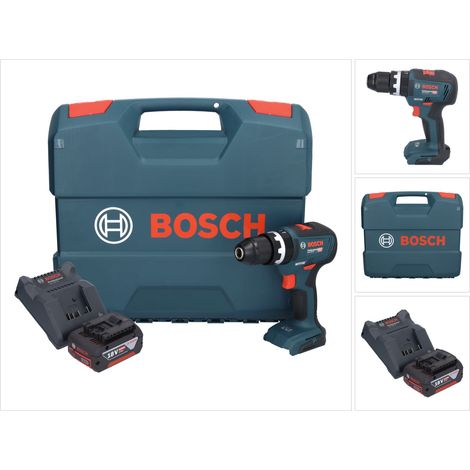 Bosch GSB 18V-55 Trapano a percussione professionale a batteria 18 V 55 Nm brushless + 1x batteria ricaricabile 4,0 Ah + caricabatterie + valigetta
