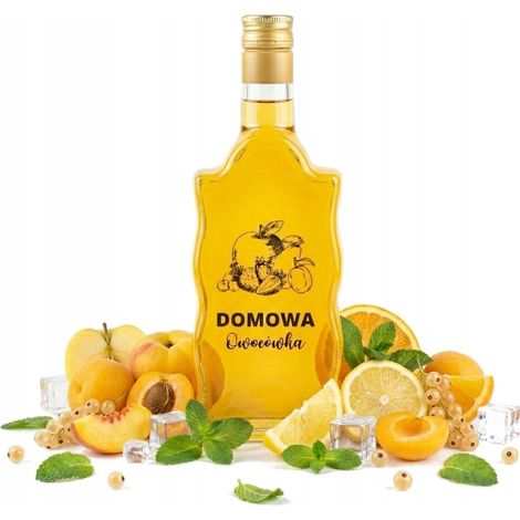 Bouteille ondulée de 500 ml avec impression, pour fruits faits maison, idéale pour les teintures, sirops et jus. (1/5)