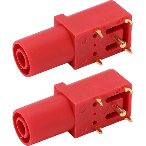 Lot de 2 supports de panneau PCB 4 mm soudés, bonne conductivité électrique, prises bananes de sécurité pour multimètres et tests de tension, rouge (1/5)