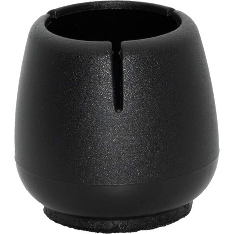 Lot de 28 patins ronds noirs en feutre pour pieds de chaise en PVC souple avec support rembourré en feutre, taille 12 à 16 mm, 1/2" à 5/8" (1/5)