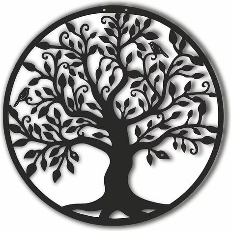 Metal Wall Art, Tree of Life, Metal Tree Family Logo, Wall Decor, Home Decor (35x35cm) (1/5)