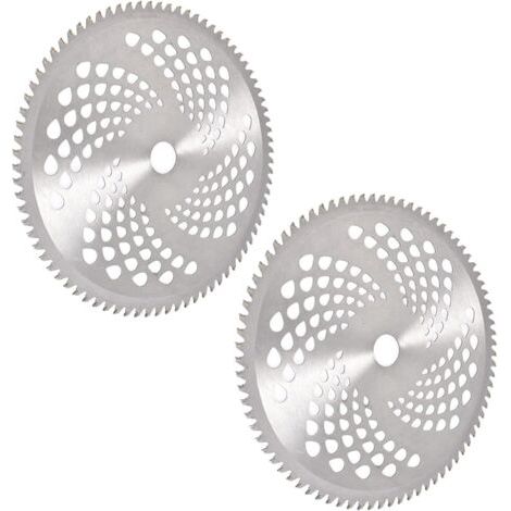 Lot de 2 lames de débroussailleuse en acier au carbure 10 x 80 dents pour tronçonneuse, débroussailleuse, débroussailleuse, fabriquées en acier inoxydable de qualité supérieure et durable. (1/3)