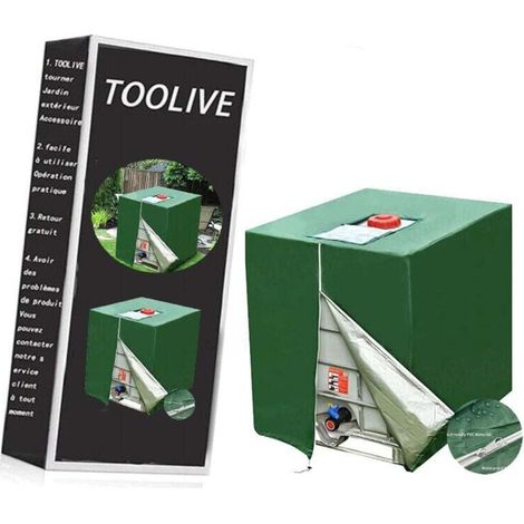 Plane für 1000-Liter-Tank, Sonnenschutzplane für IBC-Regenwassertanks, staubdicht, UV-beständig, Schutzabdeckung, grüne Schutzplane (116 x 100 x 120 cm)