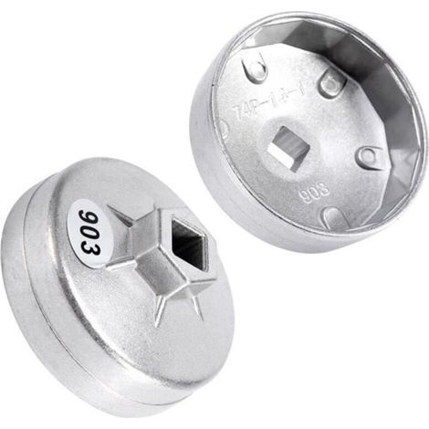 Mothinessto Oil Filter Wrench 74mm 14-Spline Aluminum Oil Filter Wrench, DIY Tool (1/4)