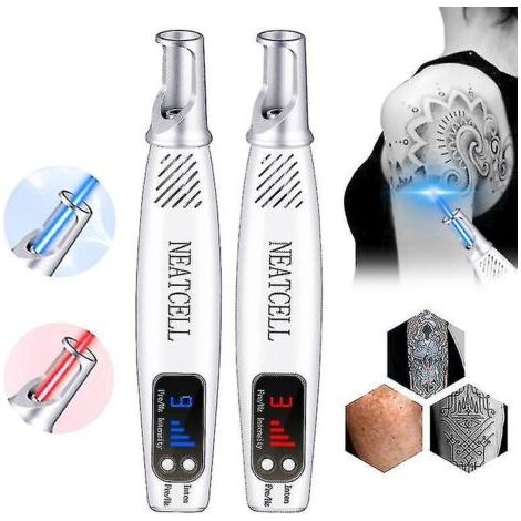 Pikosekunden-Laserstift zur Behandlung von Tätowierungen, Narben, Muttermalen und Sommersprossen, Akne und Hautpigmentierung. Tragbares Kosmetik-Geschenkset (mit Licht etc.). (1/5)