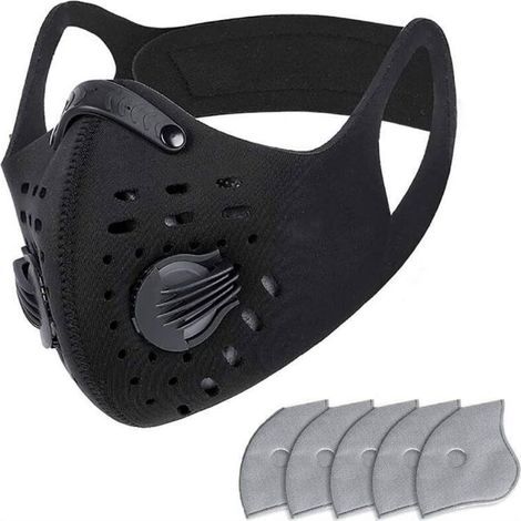 Masque de Cyclisme Anti-poussière Masque Anti-poussière Réutilisable avec Filtre en Carbone pour Moto , Travail du Bois , Cyclisme , Course à Pied (1/5)