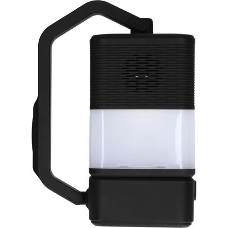 Lampe de camping multifonctionnelle pour tente, lampe torche USB avec haut-parleur et lampe d'urgence pour éclairage extérieur, noire