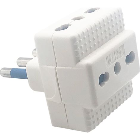 Adattatore Spina Tripla corrente Da Adattatore Elettrica Bianca Spina 16A 2p T