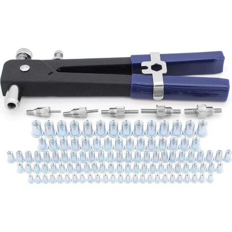 Pistolet à riveter 110 pièces, pince à riveter, inserts filetés, outils de rivetage professionnels M3 M4 M5 M6 M8 (1/5)