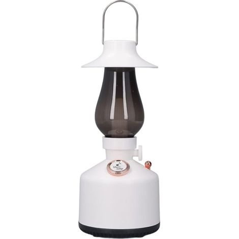Retro Camping Lantern with Music Player, Rechargeable Type-C Camping Lamp with Continuous Dimming, IPX4 Waterproof, Portable Outdoor Ambient Garden Light (White) (1/5)