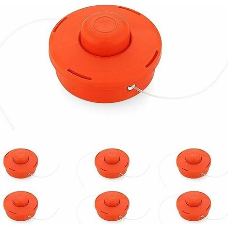 Lot de 6 Tête Débroussailleuse Universelle, Rouge Plastique Nylon Bobine de Rechange de Tondeuse Débroussailleuse Tête, Accessoire Professionnel pour Débroussailleuse
