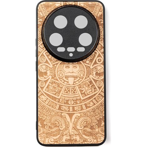 Custodia in legno Bewood per Xiaomi 14 Ultra CALENDARIO AZTECO ANIEGRE (1/2)
