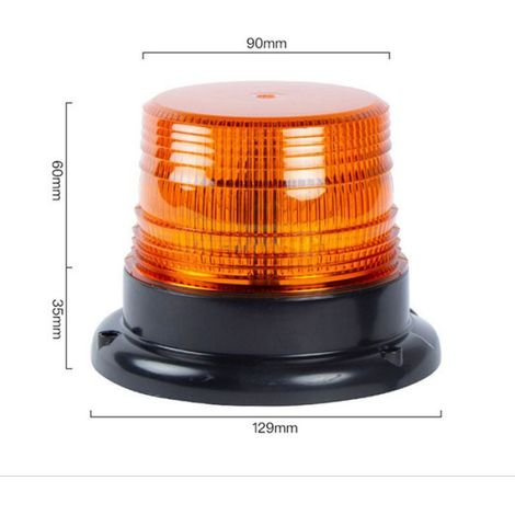 1 Gyrophare LED, Clignotant Orange Magnétique 9W, Prise Allume-cigare 12V-80V, Véhicule Urgence (1/5)