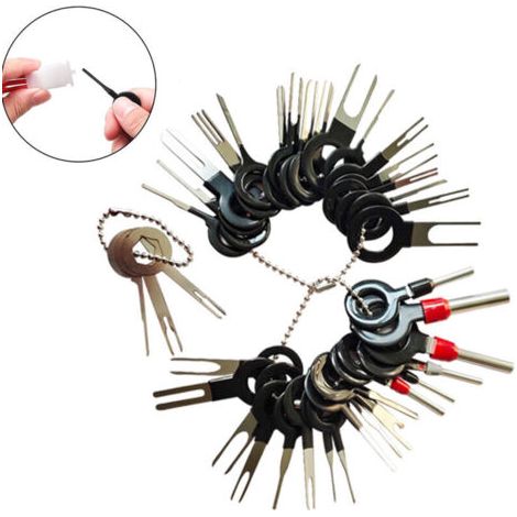 41 Pièces Outil de Déverrouillage de Voiture, Auto Terminals Enlèvement Outil Set, Retrait de Connecteur de Câble de Voiture, Voiture Électrique Câblage a Sertir Connecteur Pin Extracteur Kit
