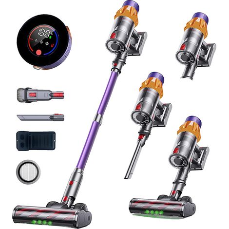 Aspirateur sans fil, aspiration puissante, écran tactile convivial, VIOLET (1/2)