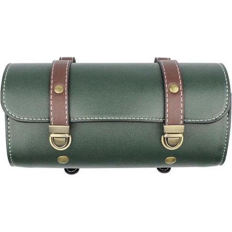 Allecta - Bolsa para manillar y alforja para motocicleta con kit de herramientas para horquilla - Verde - Ajuste universal (1/5)